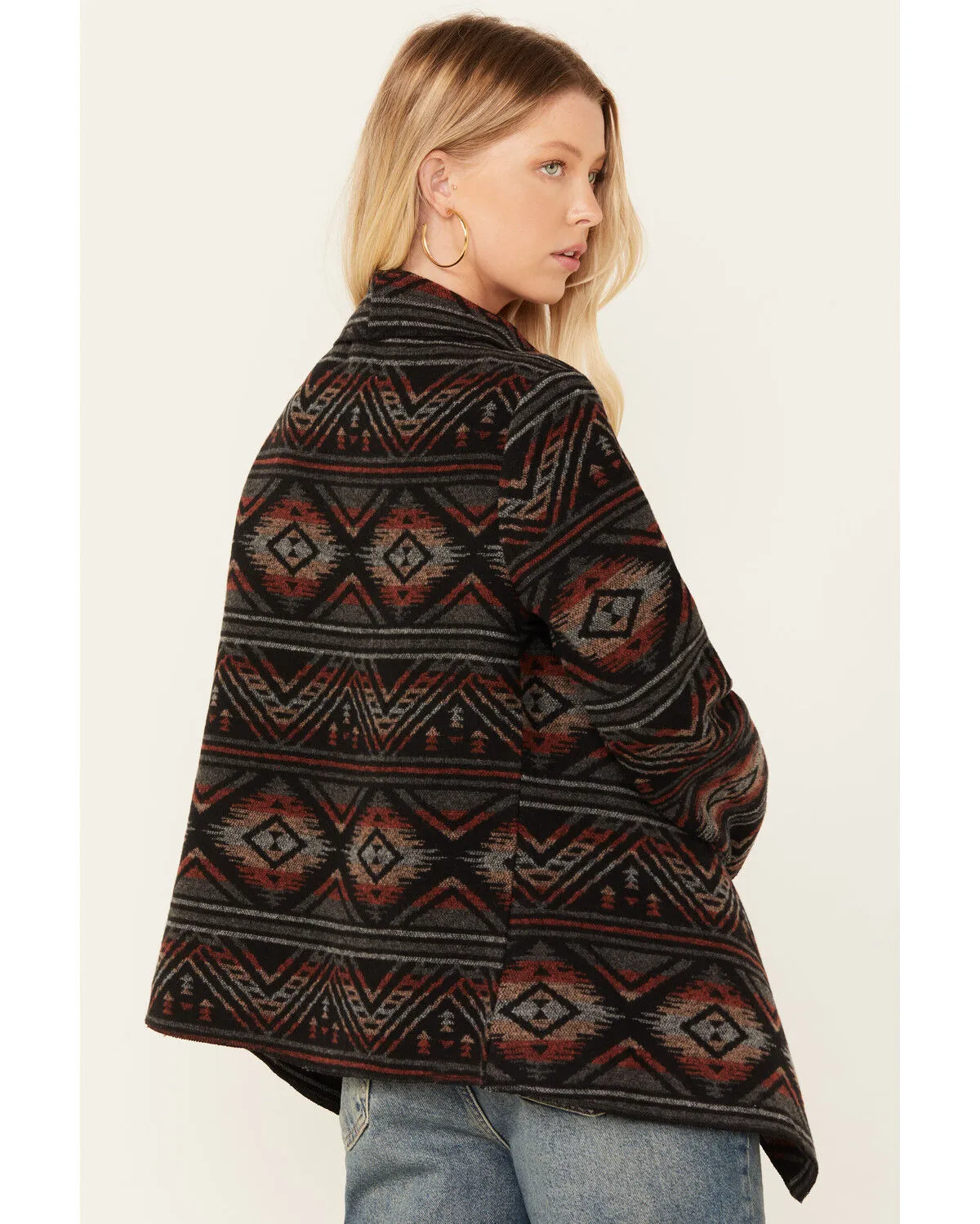 Product Name:  Cripple Creek Women's Southwestern print Blanket Wrap Jacket