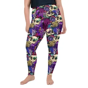 Psychedelic Skulls Plus Size Leggings