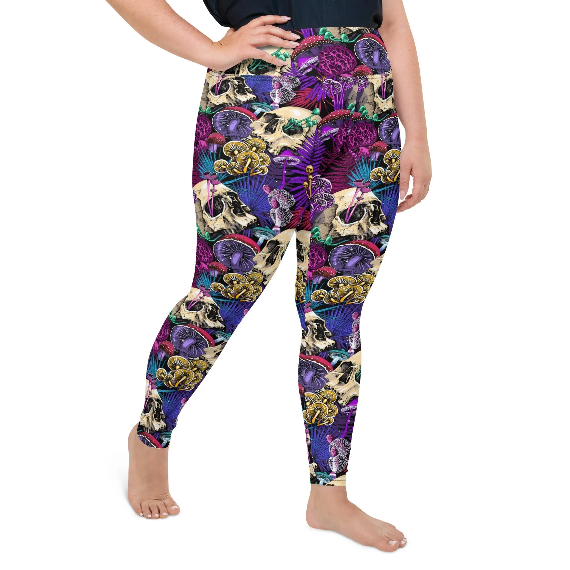 Psychedelic Skulls Plus Size Leggings