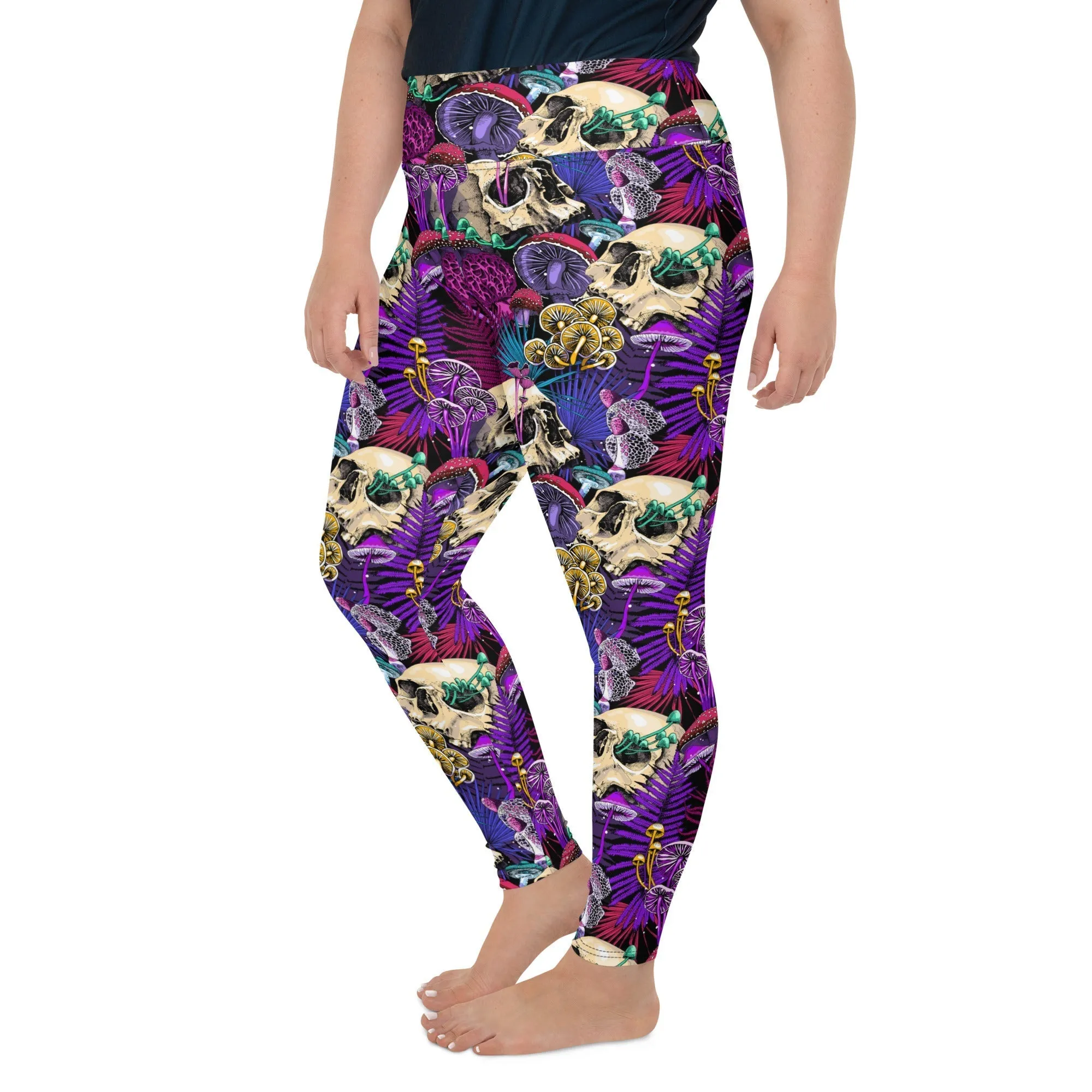 Psychedelic Skulls Plus Size Leggings