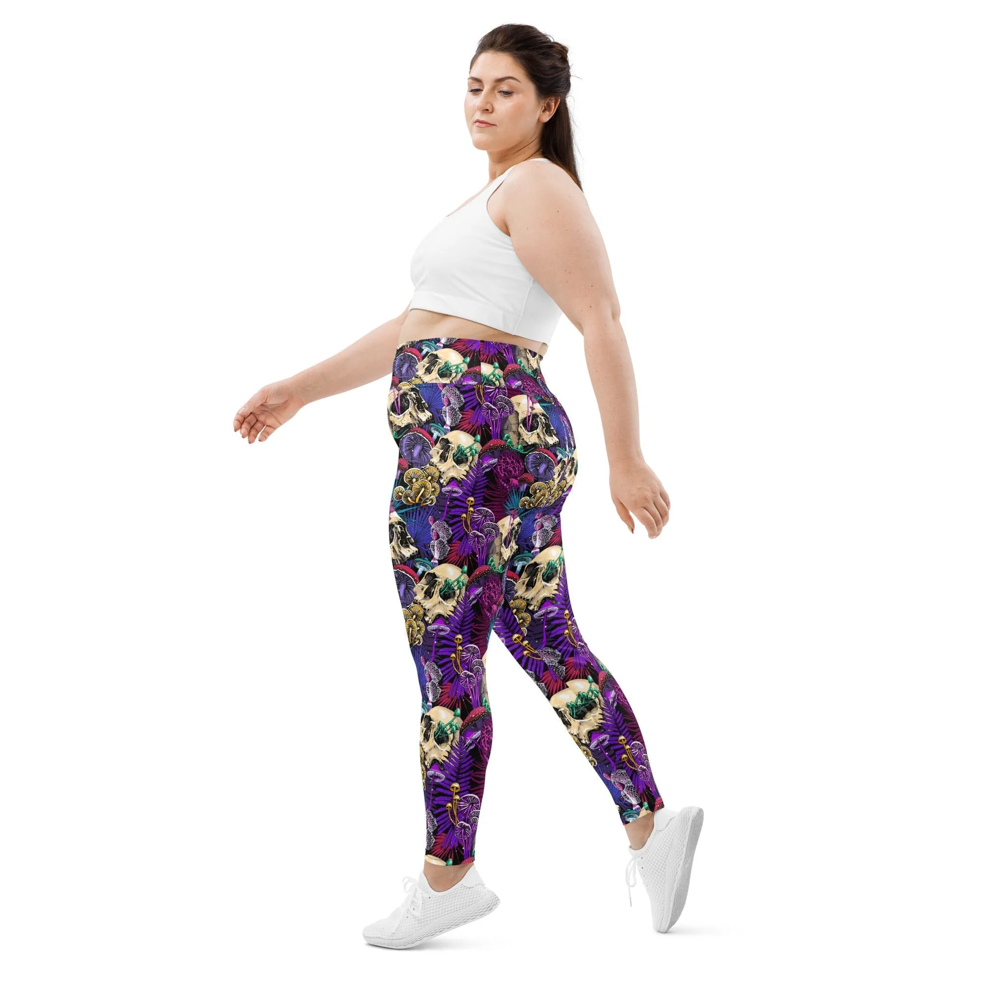 Psychedelic Skulls Plus Size Leggings