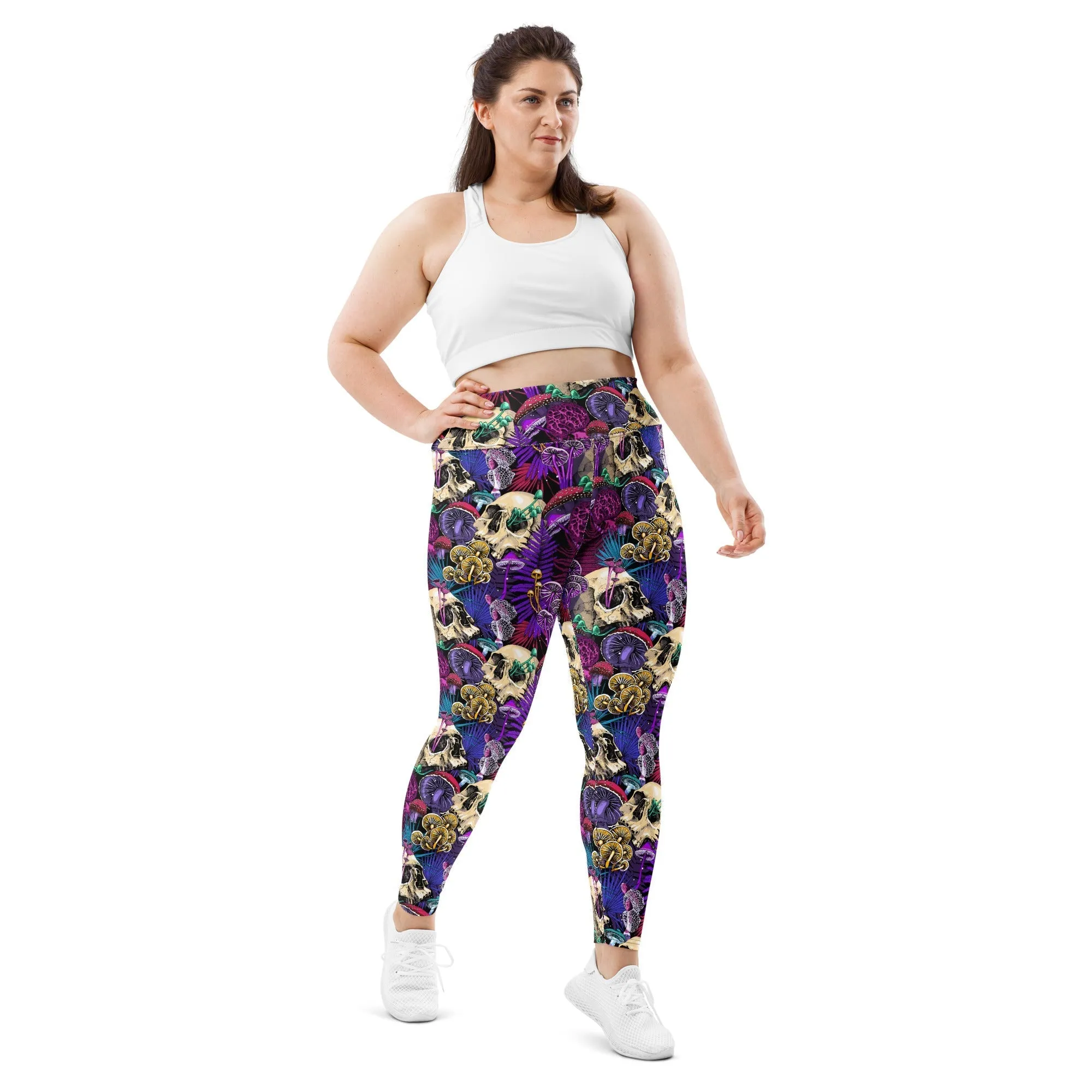 Psychedelic Skulls Plus Size Leggings