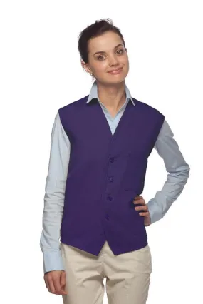 Purple 4-Button Unisex Vest with 1 Pocket