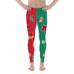 Red & Green Christmas Men's Leggings