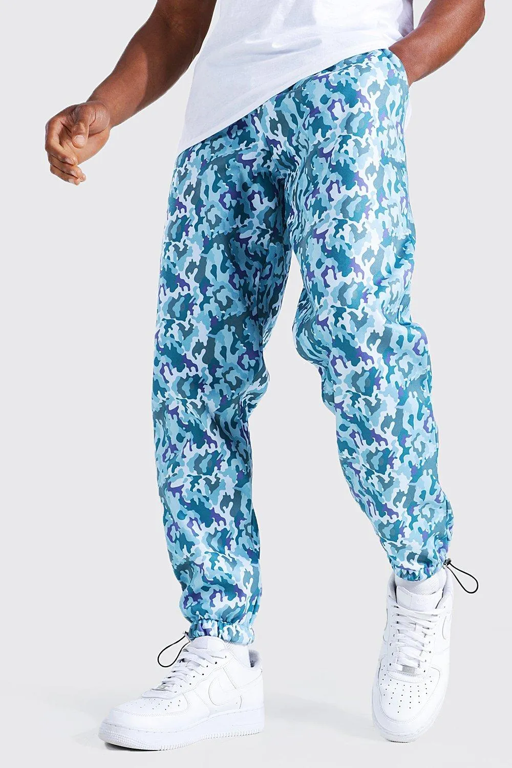 Regular Fit Camo Print Joggers With Toggles