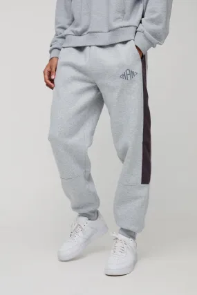 Regular Fit Man Diamond Colour Block Joggers