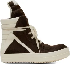 Rick Owens Brown Geobasket Sneakers