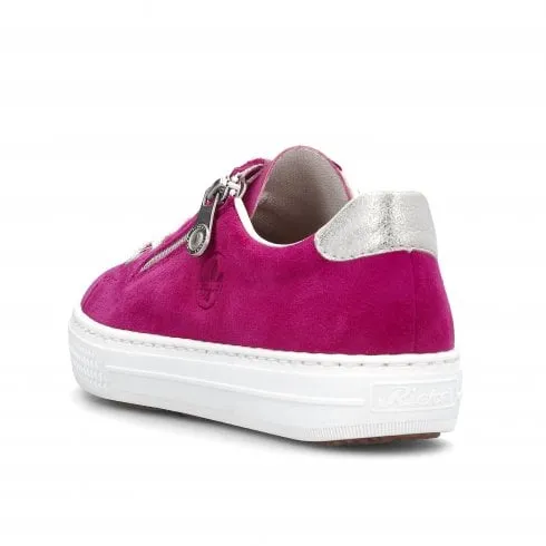 Rieker L59L1-31 | Fuchsia Nubuck | Womens Casual Trainers