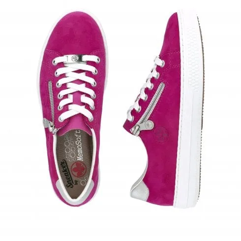 Rieker L59L1-31 | Fuchsia Nubuck | Womens Casual Trainers