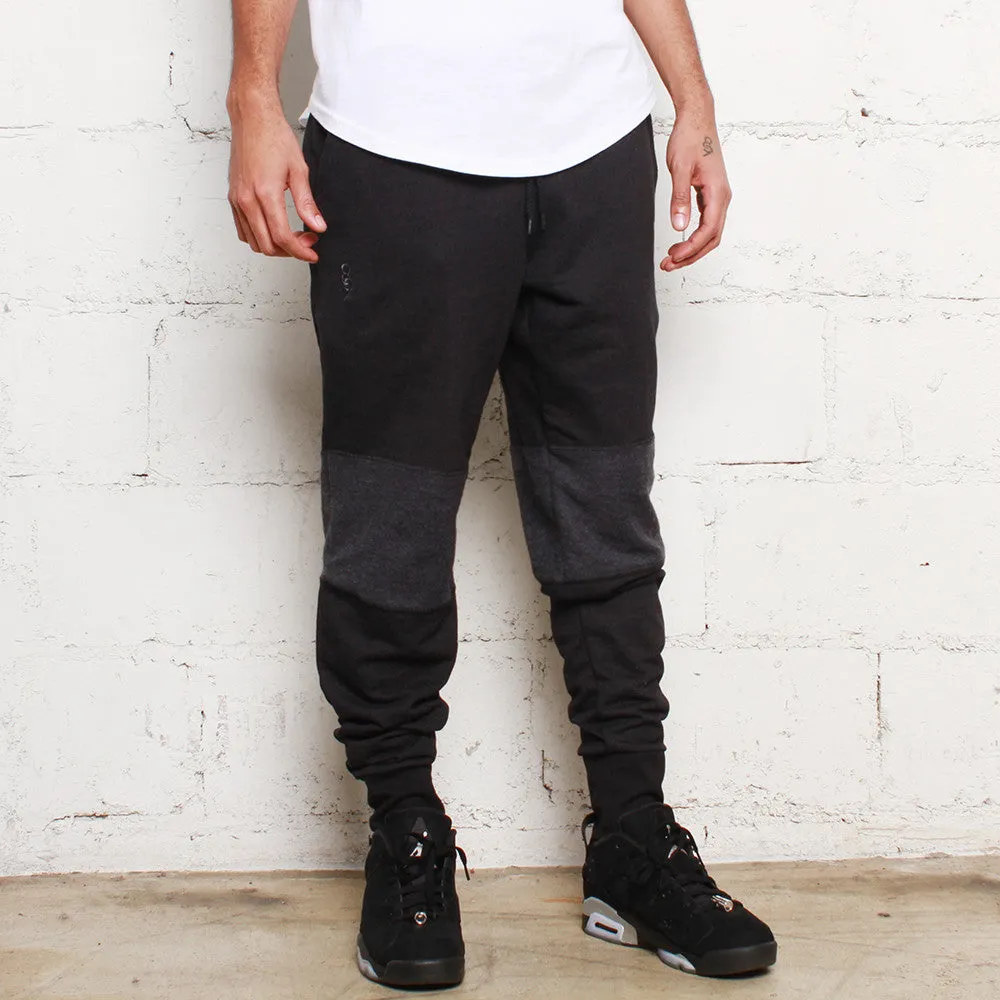 Rudimental Paneled Terry Joggers Black