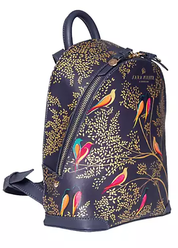 Sara Miller Smokey Blue Birds Mini Backpack | Grattan