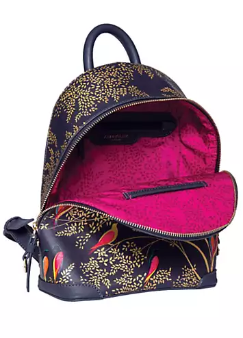 Sara Miller Smokey Blue Birds Mini Backpack | Grattan