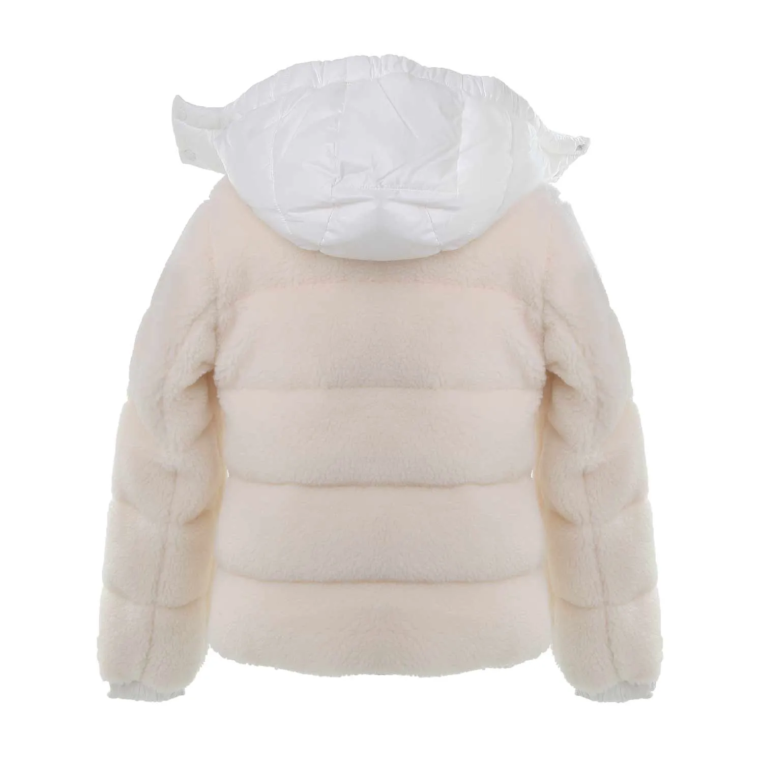 Save The Duck White Eco Teddy And Nylon Ridge Jacket