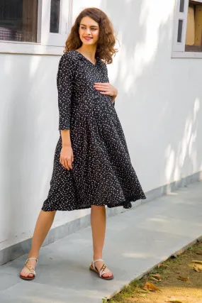 Scattered Polka Maternity & Nursing Dress