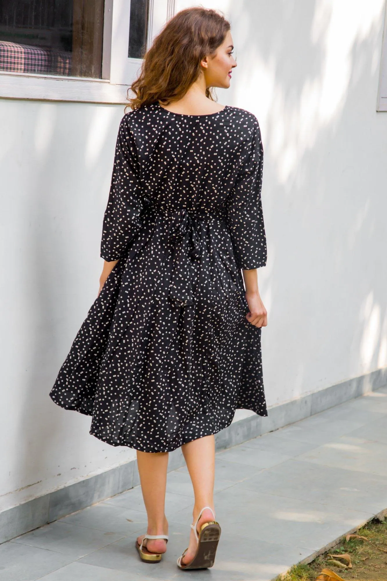 Scattered Polka Maternity & Nursing Dress