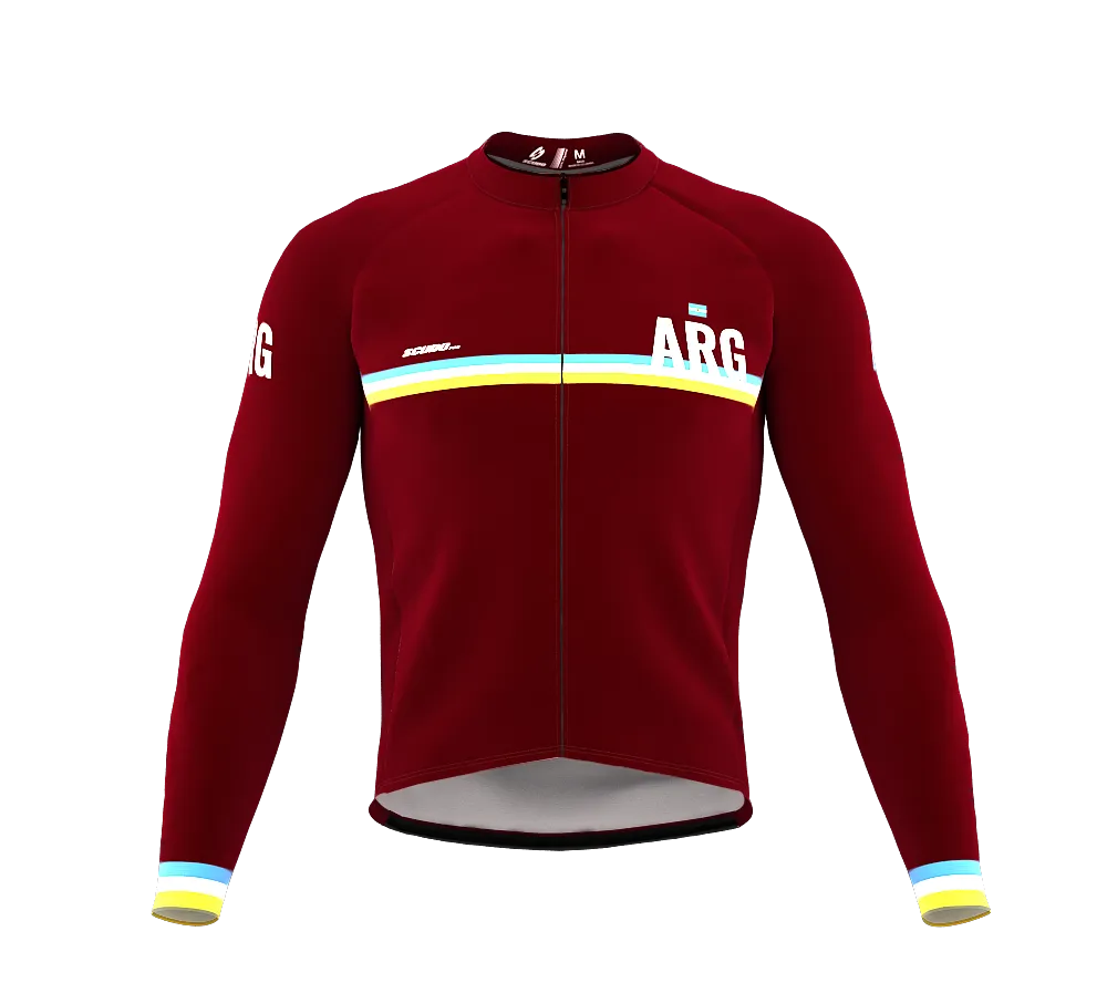 ScudoPro Pro Thermal Long Sleeve Cycling Jersey Country CODE Argentina Vine | Men and Women