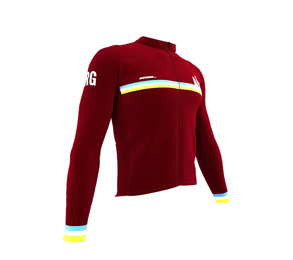 ScudoPro Pro Thermal Long Sleeve Cycling Jersey Country CODE Argentina Vine | Men and Women