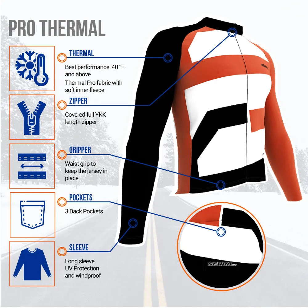 ScudoPro Pro Thermal Long Sleeve Cycling Jersey Country CODE Argentina Vine | Men and Women