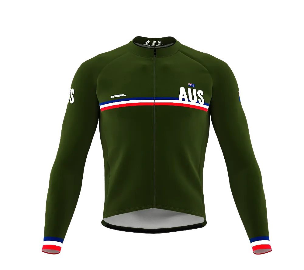 ScudoPro Pro Thermal Long Sleeve Cycling Jersey Country CODE Australia Green | Men and Women