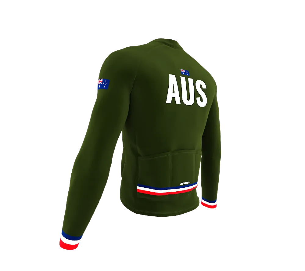 ScudoPro Pro Thermal Long Sleeve Cycling Jersey Country CODE Australia Green | Men and Women