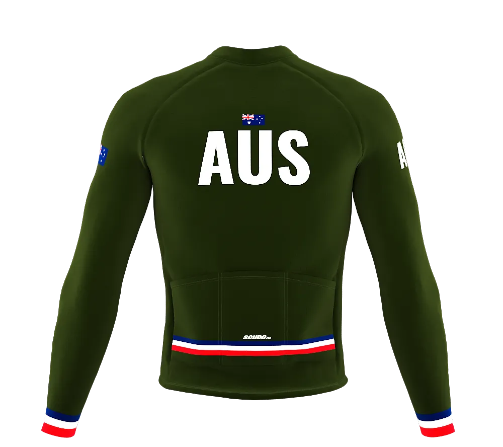 ScudoPro Pro Thermal Long Sleeve Cycling Jersey Country CODE Australia Green | Men and Women