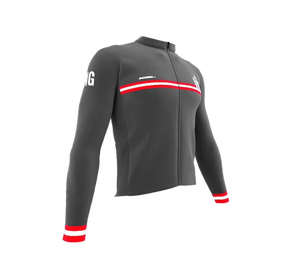 ScudoPro Pro Thermal Long Sleeve Cycling Jersey Country CODE England Gray | Men and Women