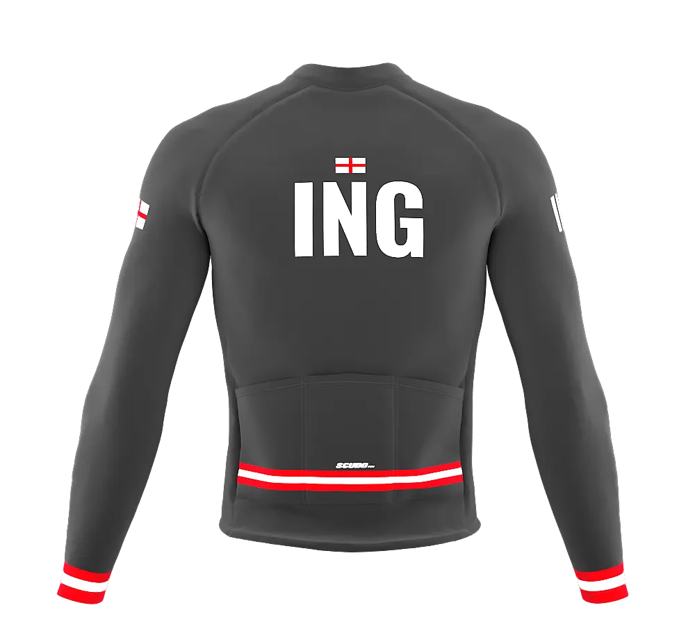 ScudoPro Pro Thermal Long Sleeve Cycling Jersey Country CODE England Gray | Men and Women