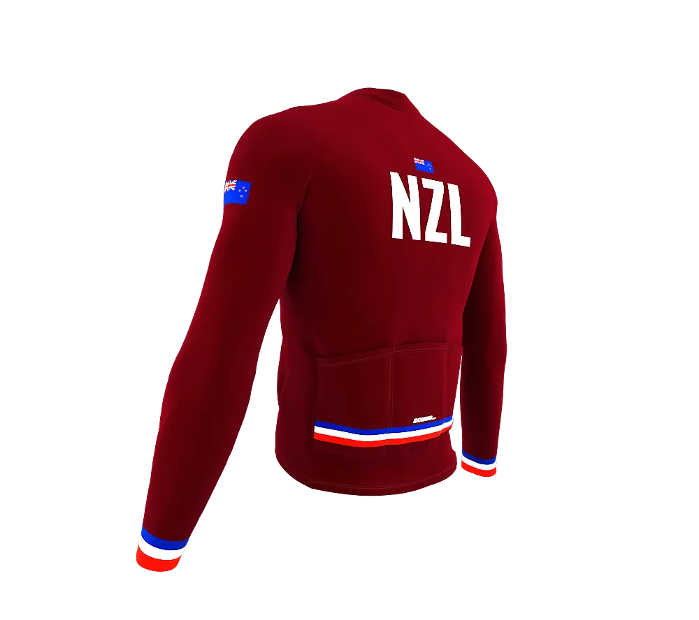 ScudoPro Pro Thermal Long Sleeve Cycling Jersey Country CODE New Zealand Vine | Men and Women