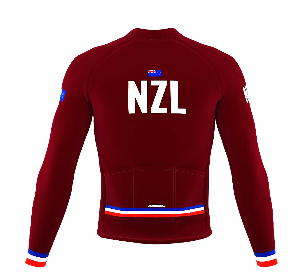 ScudoPro Pro Thermal Long Sleeve Cycling Jersey Country CODE New Zealand Vine | Men and Women