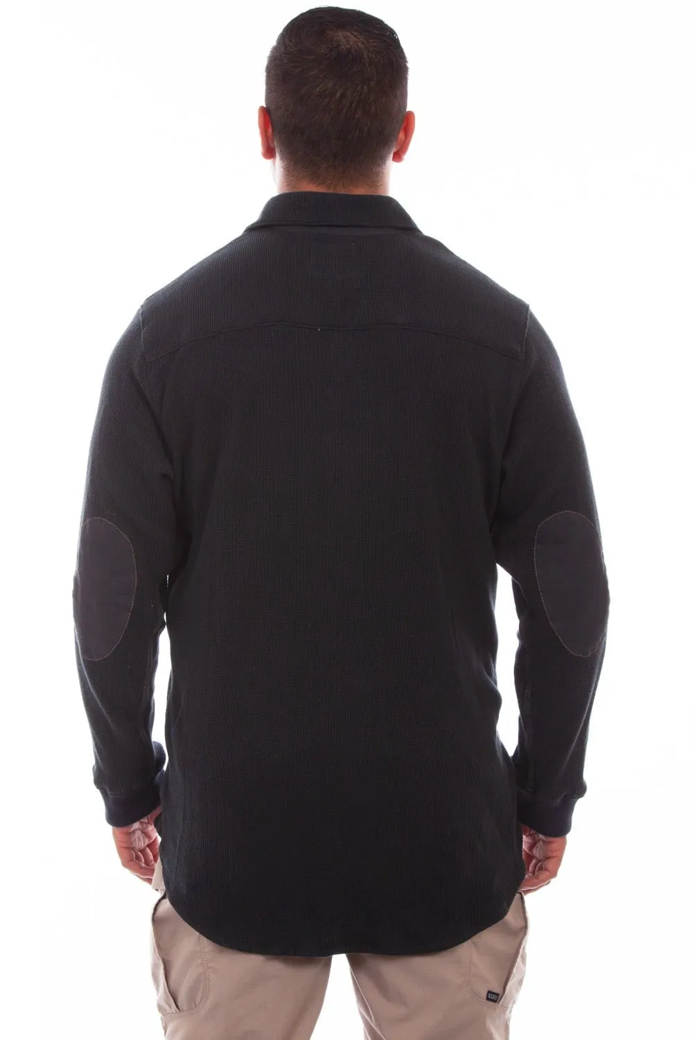 Scully Mens Gun Metal 100% Cotton Thermal Knit L/S Shirt