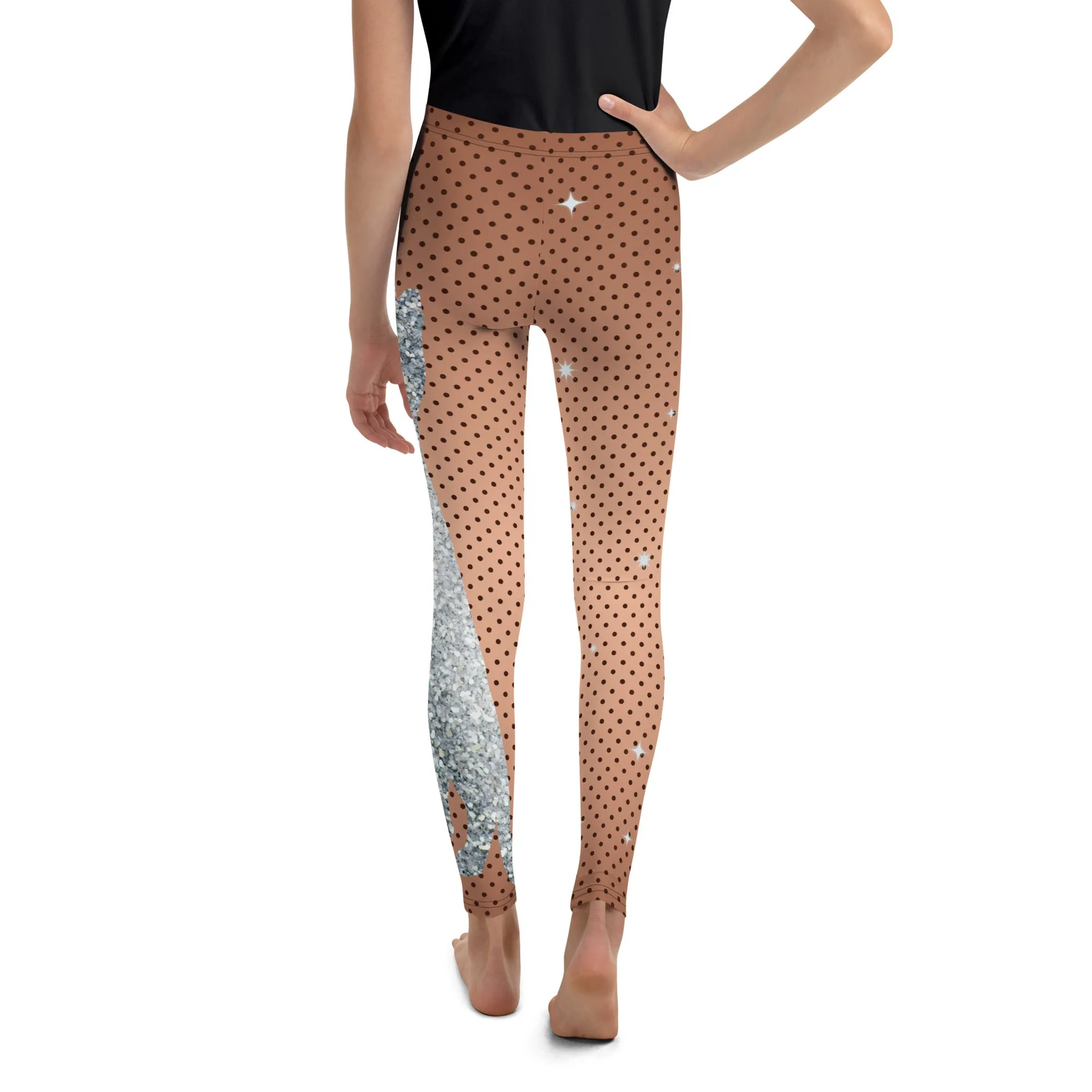 Sequin Print Mesh Youth Leggings