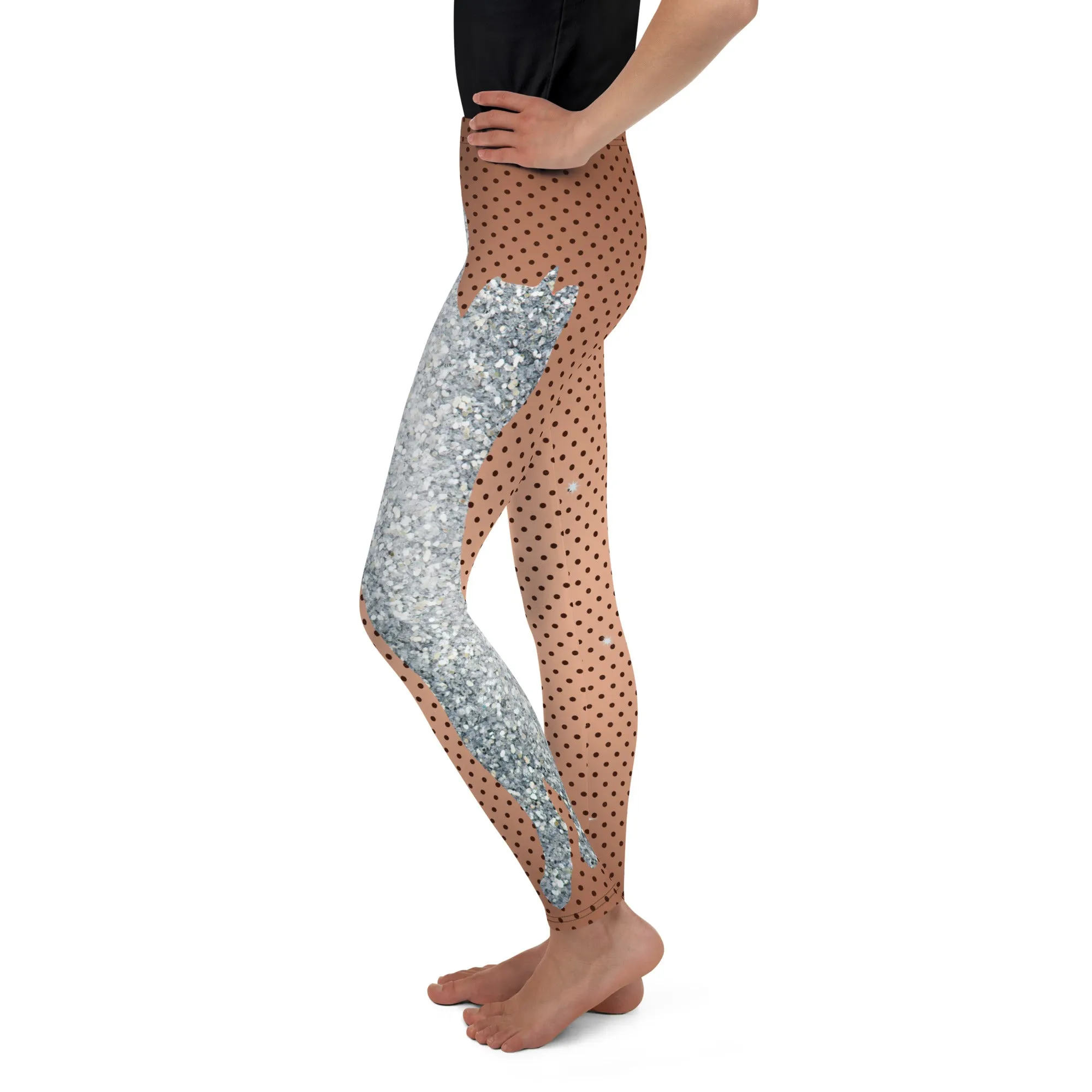 Sequin Print Mesh Youth Leggings