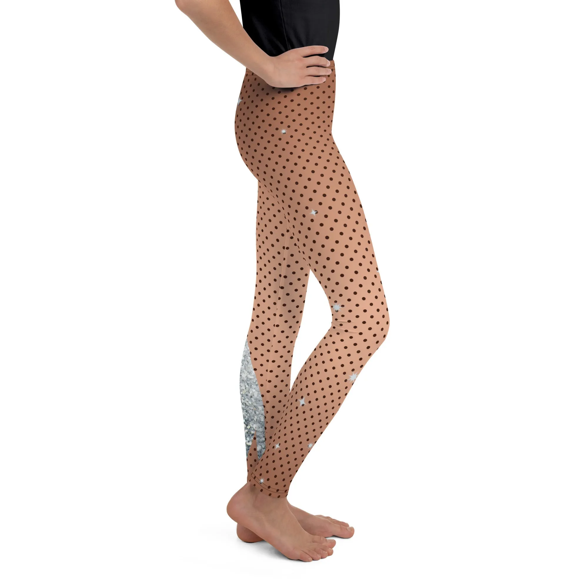 Sequin Print Mesh Youth Leggings