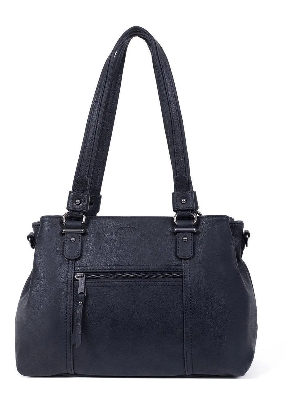 Shoulder bag with 2 black synthetic handles 315292