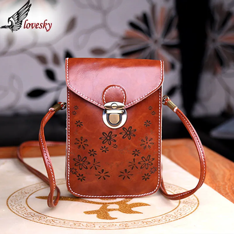 Shoulder Diagonal Envelope-style PU Leather Retro Mini Hasp Bag Square Floral Purse Freeshiiping