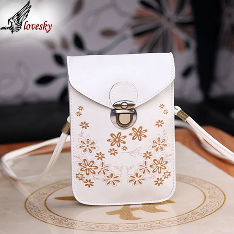 Shoulder Diagonal Envelope-style PU Leather Retro Mini Hasp Bag Square Floral Purse Freeshiiping