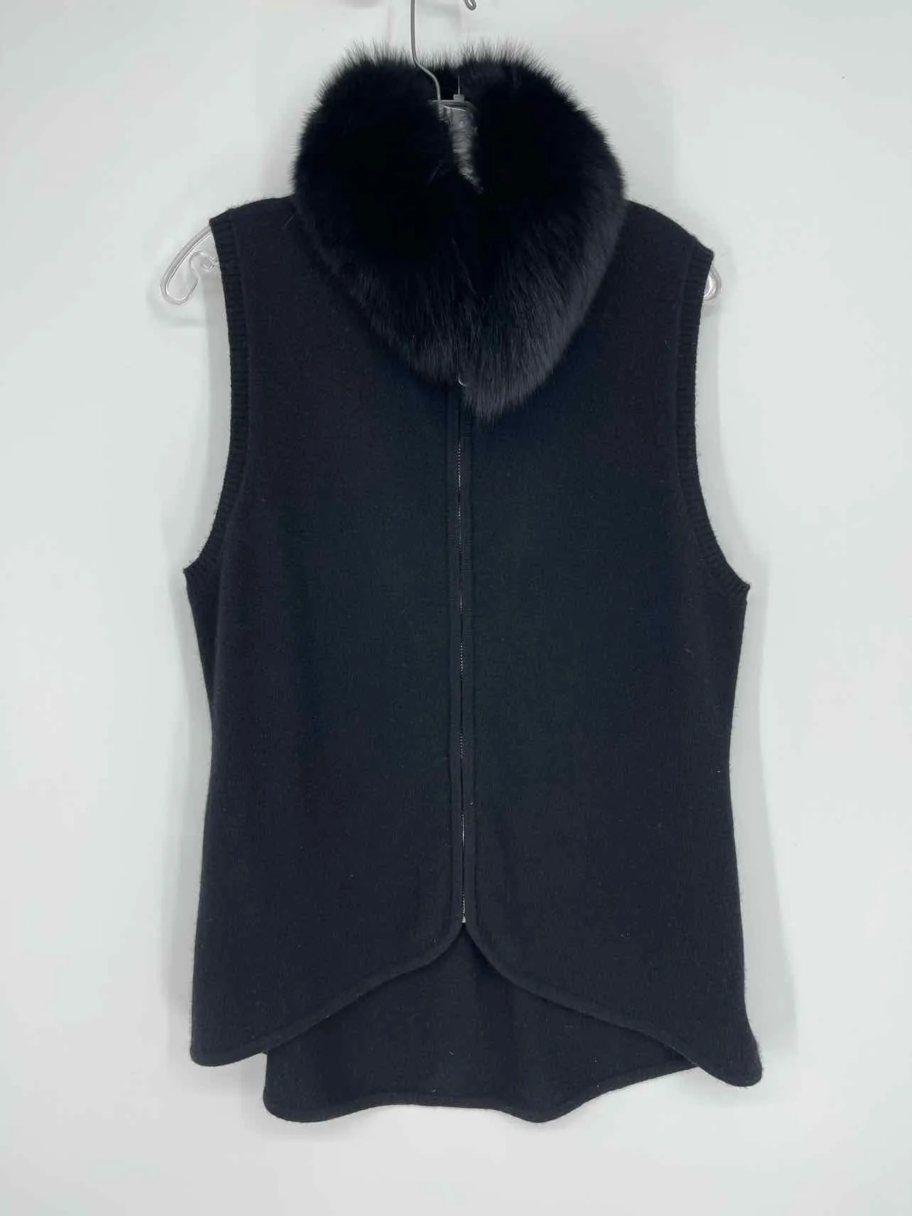 Size L Black Cashmere Knit Designer Vest