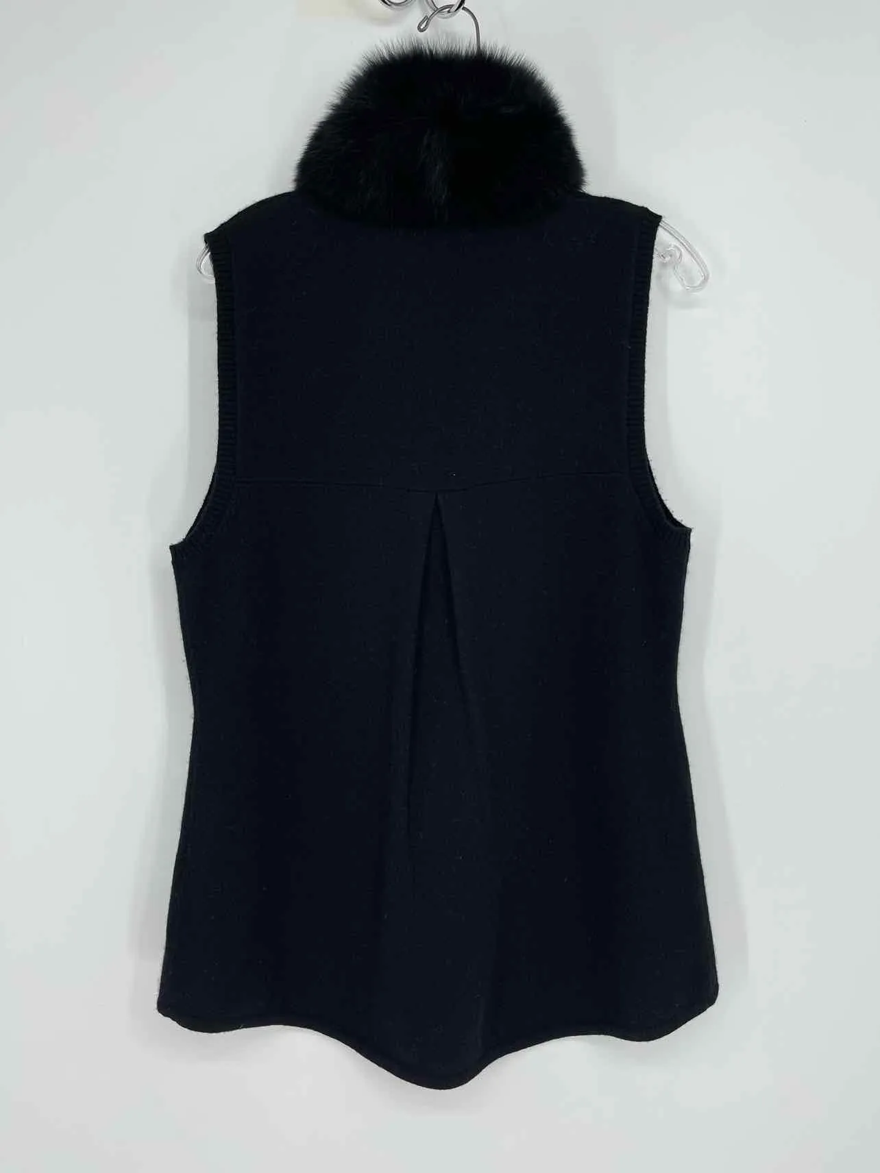 Size L Black Cashmere Knit Designer Vest