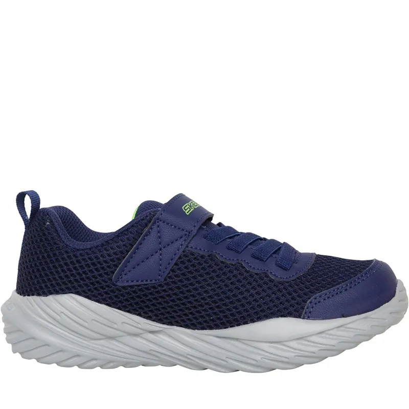 SKECHERS Junior Boys Nitro Sprint Krodon Trainers Navy/Lime