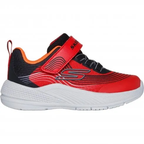 Skechers Microspec Advance | Red/Black | Boy's Adjustable Comfy Trainers