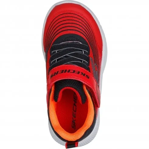 Skechers Microspec Advance | Red/Black | Boy's Adjustable Comfy Trainers