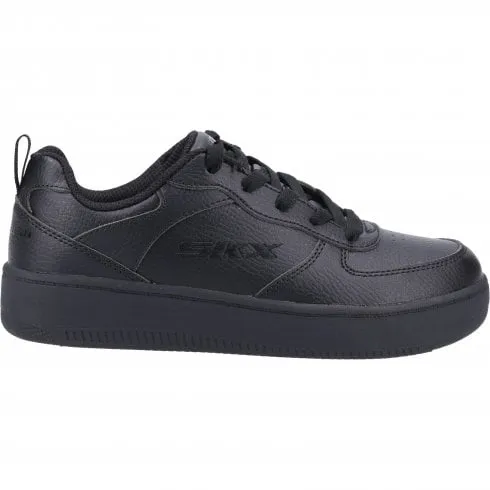 Skechers Sport Court 92 | Black | Childrens School Trainers