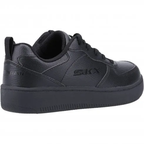 Skechers Sport Court 92 | Black | Childrens School Trainers