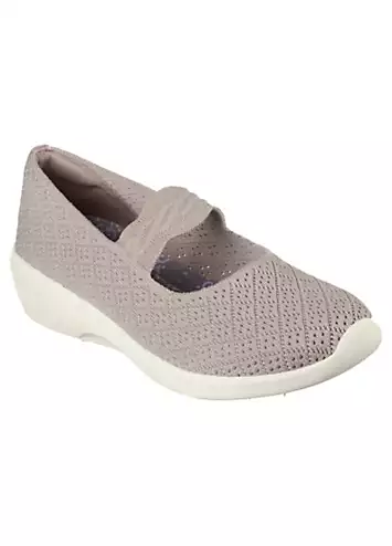 Skechers Taupe Knit Arya That’s Sweet Trainers | Grattan