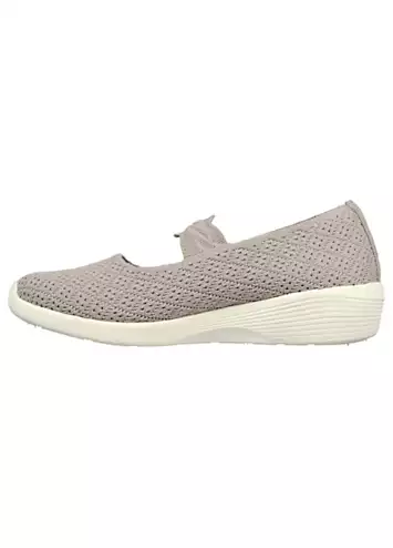 Skechers Taupe Knit Arya That’s Sweet Trainers | Grattan