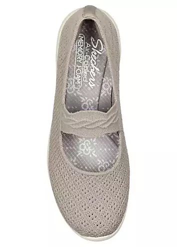 Skechers Taupe Knit Arya That’s Sweet Trainers | Grattan