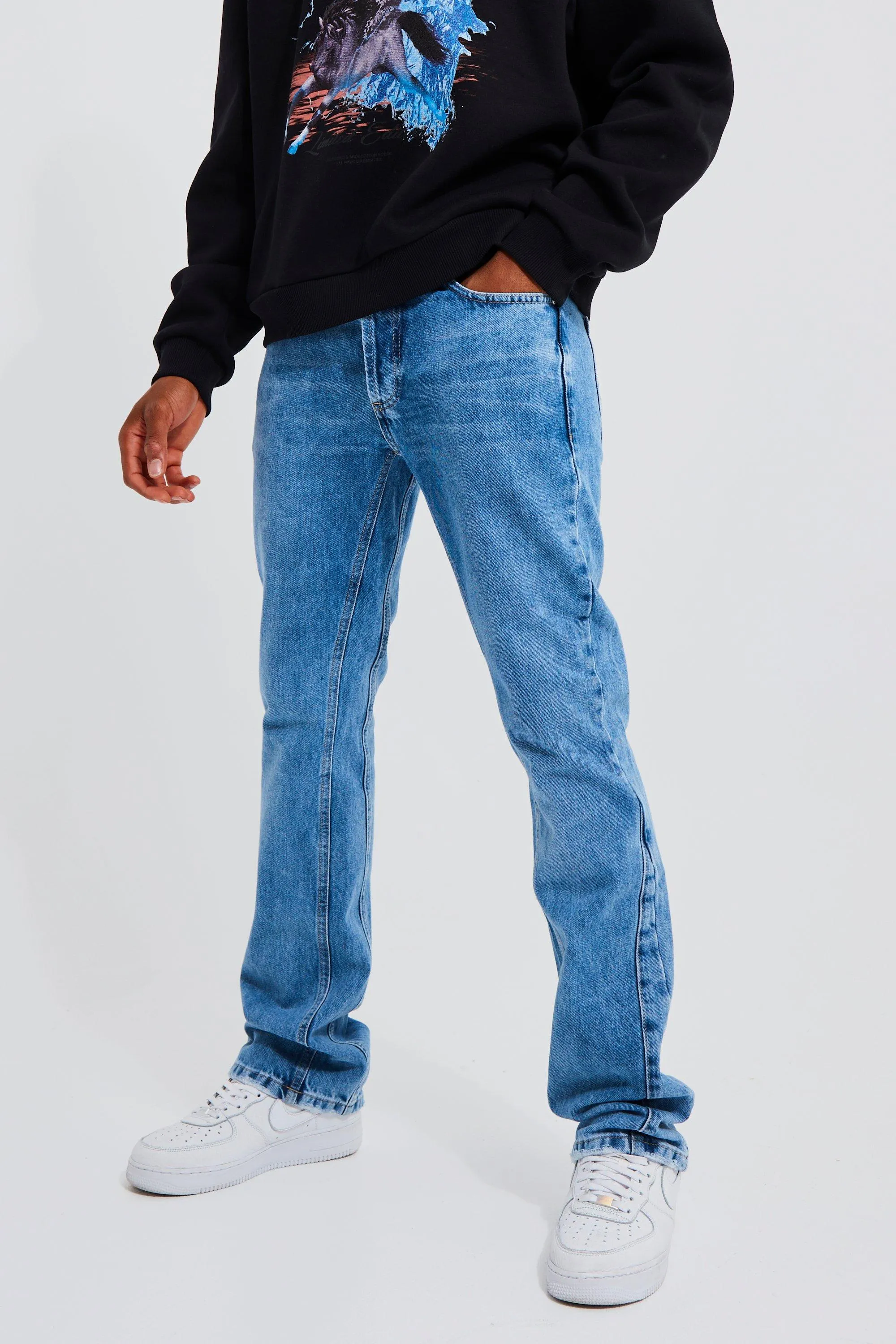 Skinny Flare Panel Insert Jeans