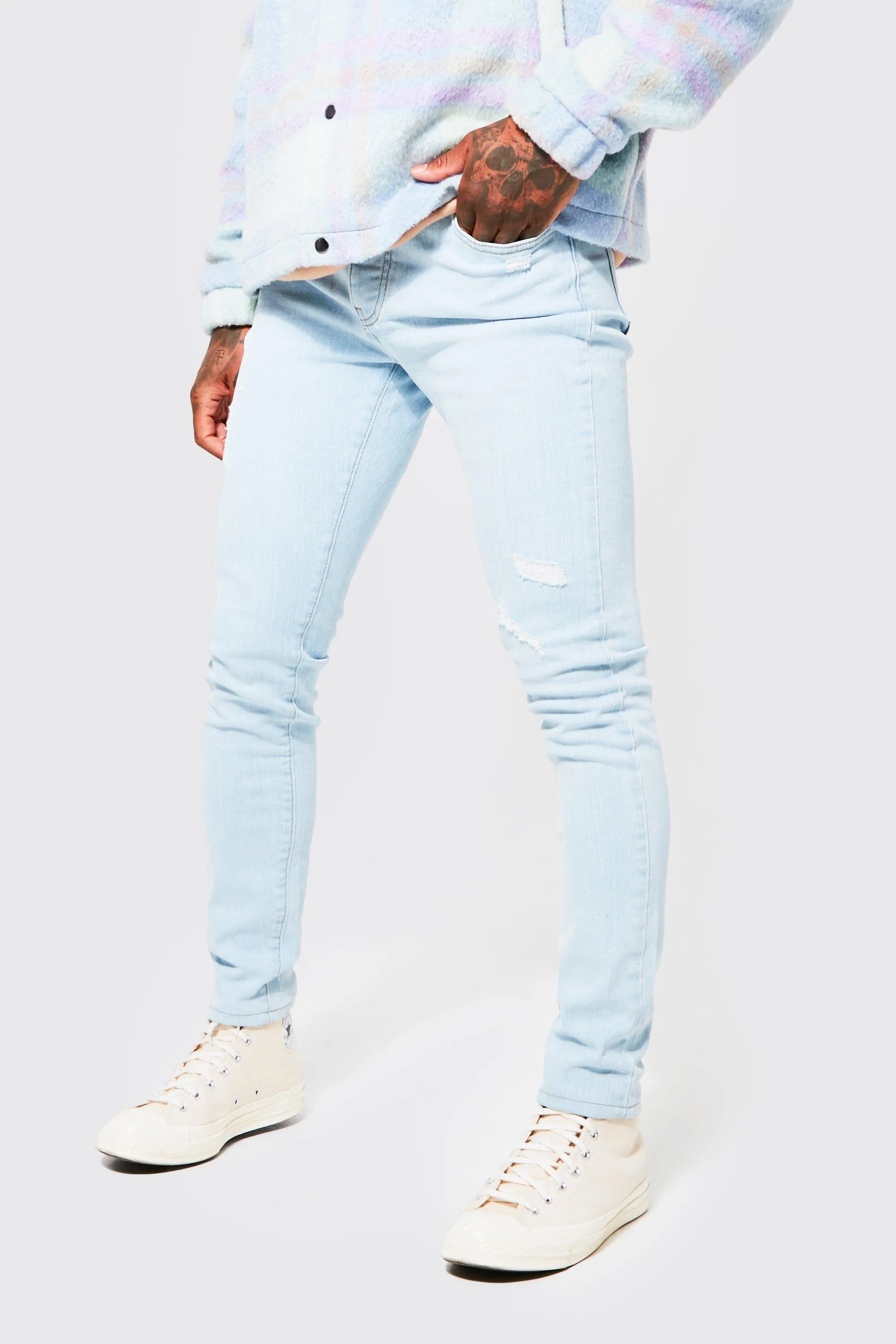 Skinny Stretch Distressed Jeans