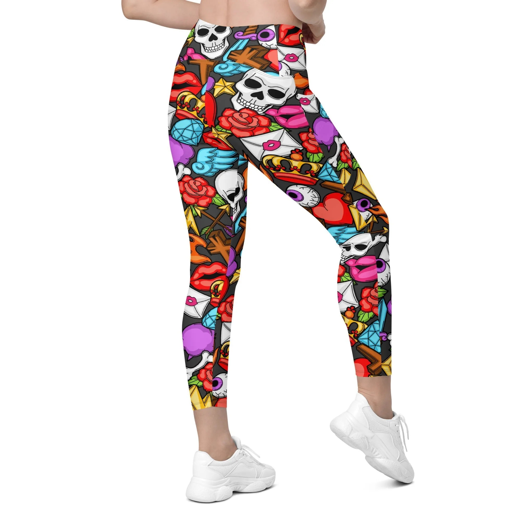 Skulls Leggings With Pockets