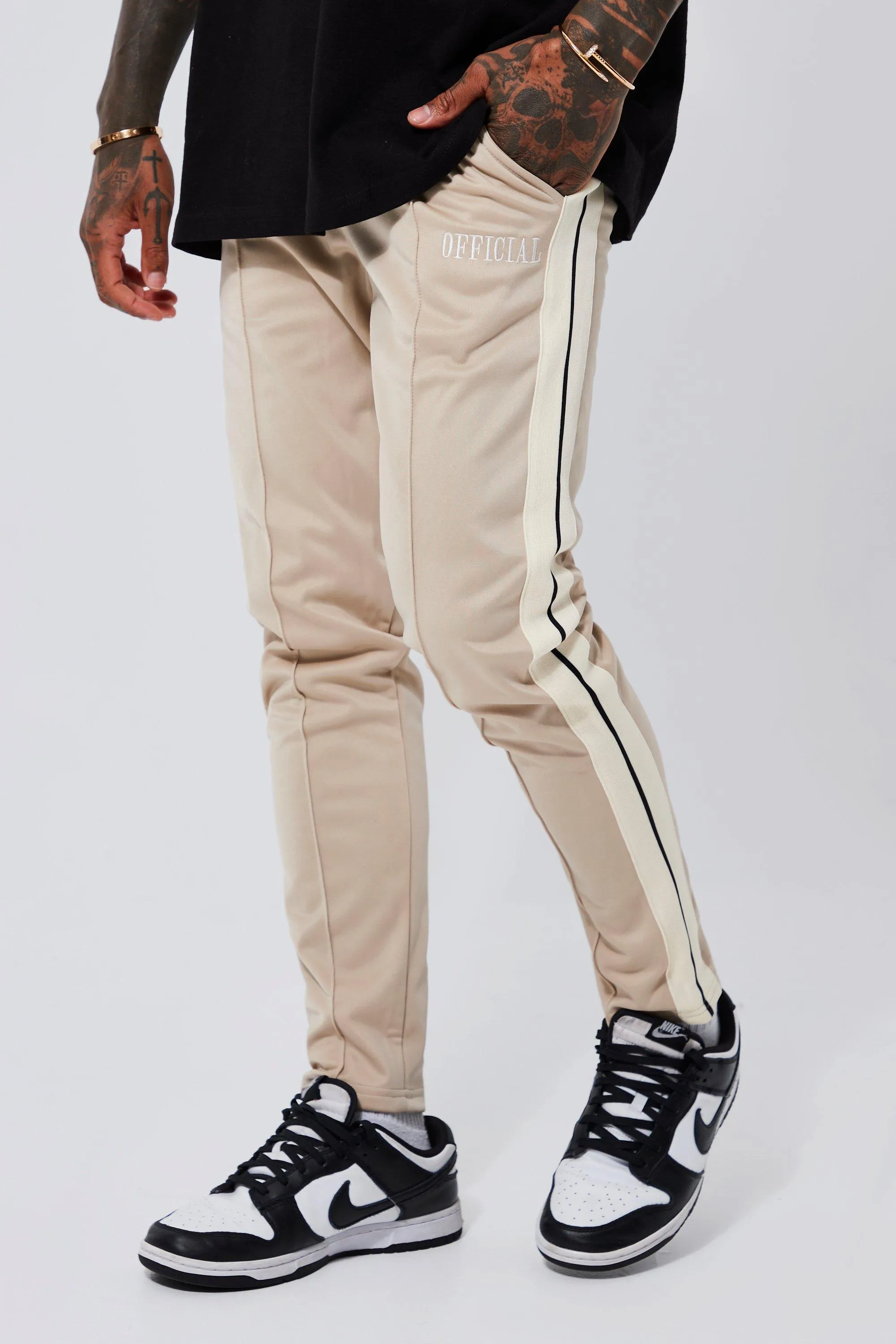 Slim Fit Tape Tricot Pintuck Joggers